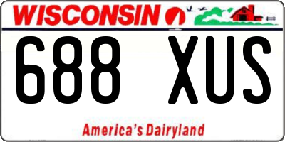 WI license plate 688XUS
