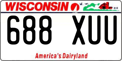 WI license plate 688XUU