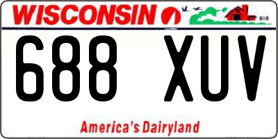WI license plate 688XUV