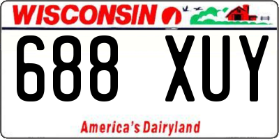 WI license plate 688XUY