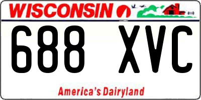 WI license plate 688XVC