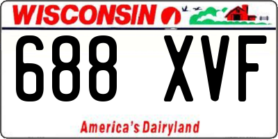 WI license plate 688XVF