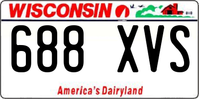 WI license plate 688XVS