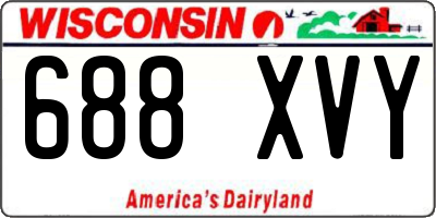 WI license plate 688XVY