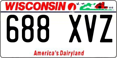 WI license plate 688XVZ