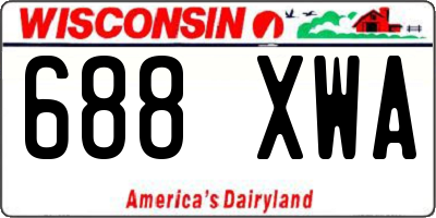 WI license plate 688XWA