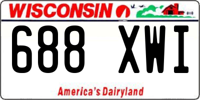WI license plate 688XWI