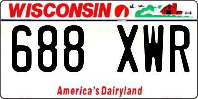 WI license plate 688XWR