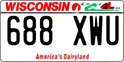 WI license plate 688XWU