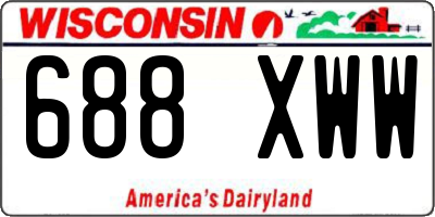 WI license plate 688XWW