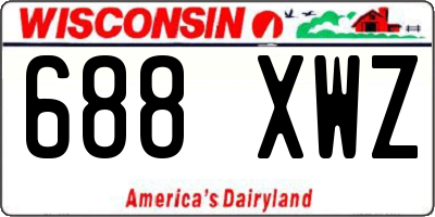 WI license plate 688XWZ