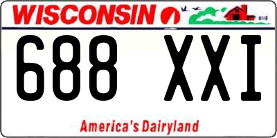 WI license plate 688XXI