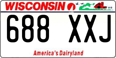 WI license plate 688XXJ