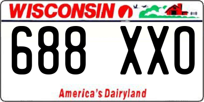 WI license plate 688XXO