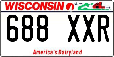 WI license plate 688XXR