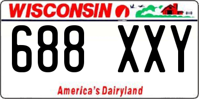WI license plate 688XXY