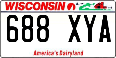 WI license plate 688XYA