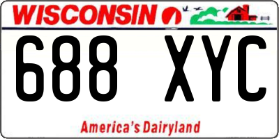 WI license plate 688XYC