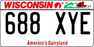 WI license plate 688XYE