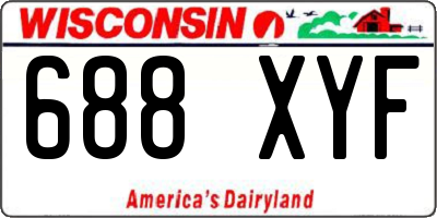 WI license plate 688XYF