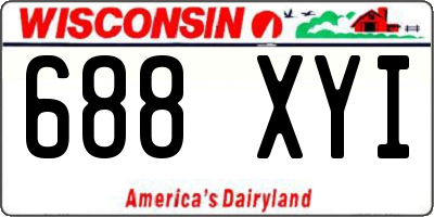 WI license plate 688XYI