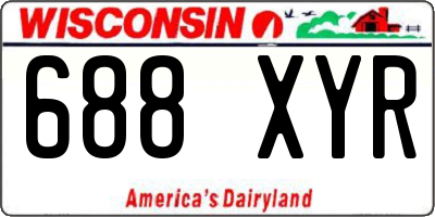 WI license plate 688XYR