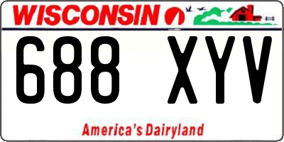 WI license plate 688XYV