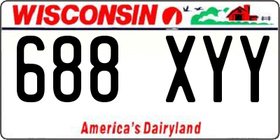 WI license plate 688XYY
