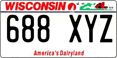 WI license plate 688XYZ