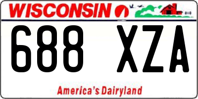 WI license plate 688XZA