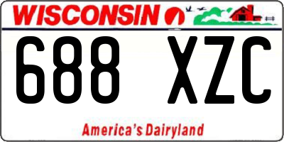 WI license plate 688XZC