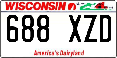 WI license plate 688XZD