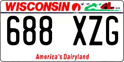 WI license plate 688XZG