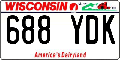 WI license plate 688YDK