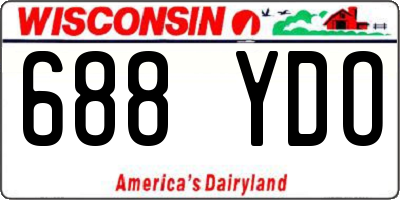 WI license plate 688YDO