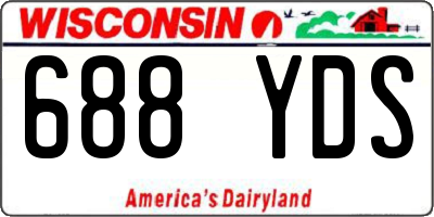 WI license plate 688YDS