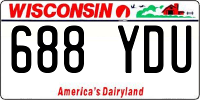WI license plate 688YDU