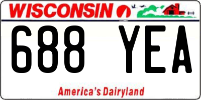 WI license plate 688YEA