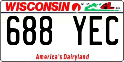 WI license plate 688YEC
