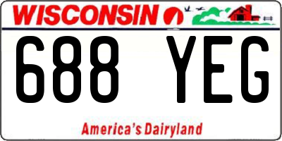 WI license plate 688YEG