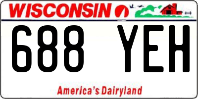 WI license plate 688YEH