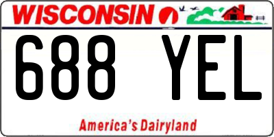 WI license plate 688YEL