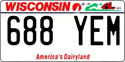 WI license plate 688YEM