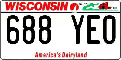 WI license plate 688YEO