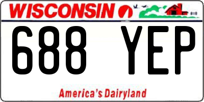 WI license plate 688YEP