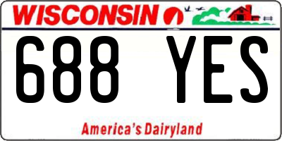 WI license plate 688YES