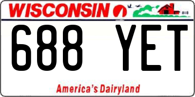 WI license plate 688YET
