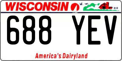 WI license plate 688YEV