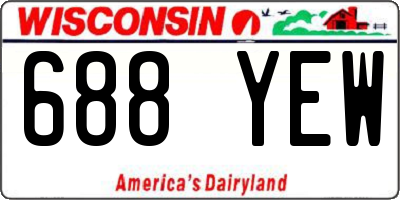 WI license plate 688YEW