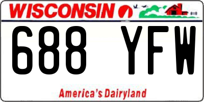 WI license plate 688YFW